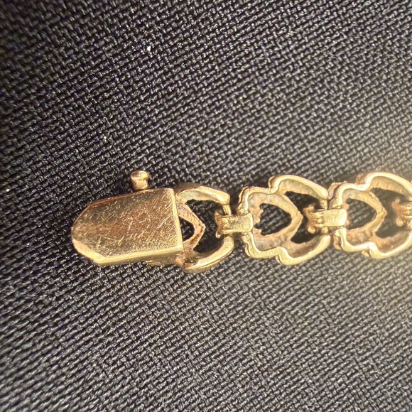 ✨ Vintage Solid 14K Gold Nugget Link Bracelet • 12.56g • 7” • PAT 4697315 ✨ - Picture 11 of 14
